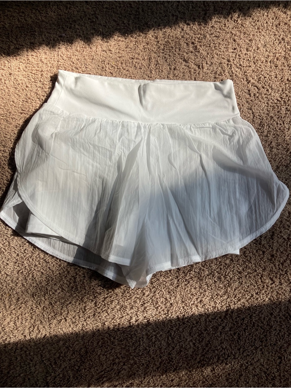 all in motion White Layered Athletic Shorts with Stretch Waistband